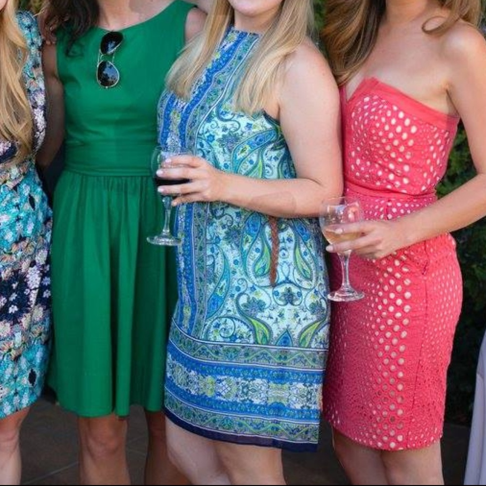 London Times Blue Paisley Dress